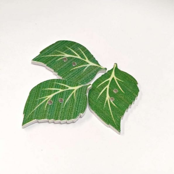 Пуговица листок (темно зеленая)