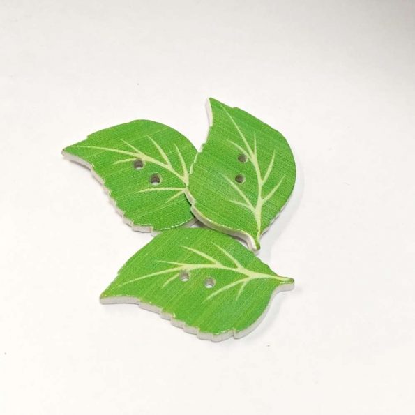Пуговица листок (зеленая)