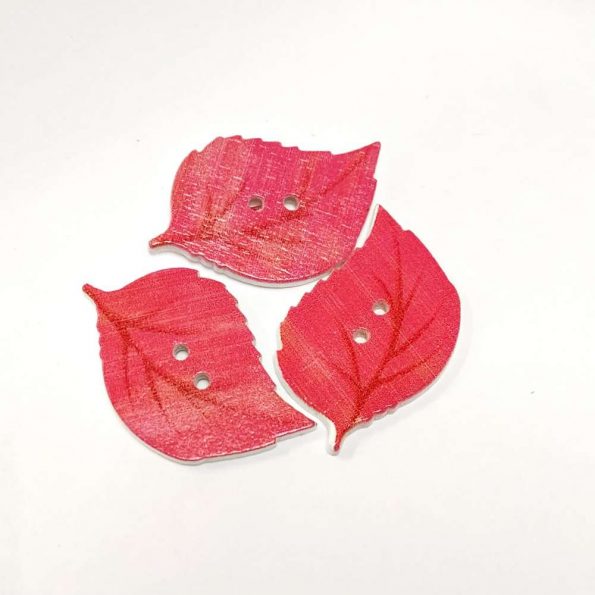 Пуговица листок (красная)